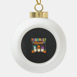 Apotheken-Team Halloween-Geister-Pillen-Design_1 Keramik Kugel-Ornament