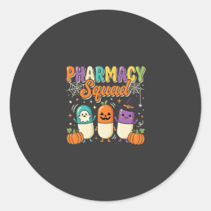 Apotheken-Team Halloween-Geister-Pillen-Design_1 Runder Aufkleber