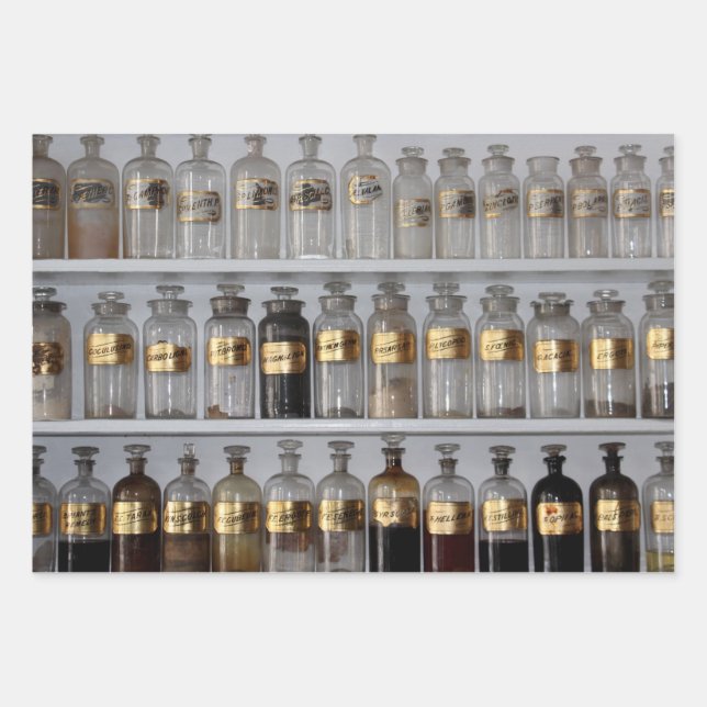 Apothekenpapier Geschenkpapier Set (Vorderseite)