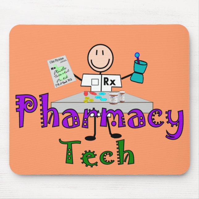 Apothekentechniker-Stickmännchen-Design-Geschenke Mousepad (Vorne)
