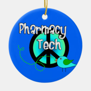 Apothekentechniker-Weihnachtsornament Friedenszeic Keramik Ornament