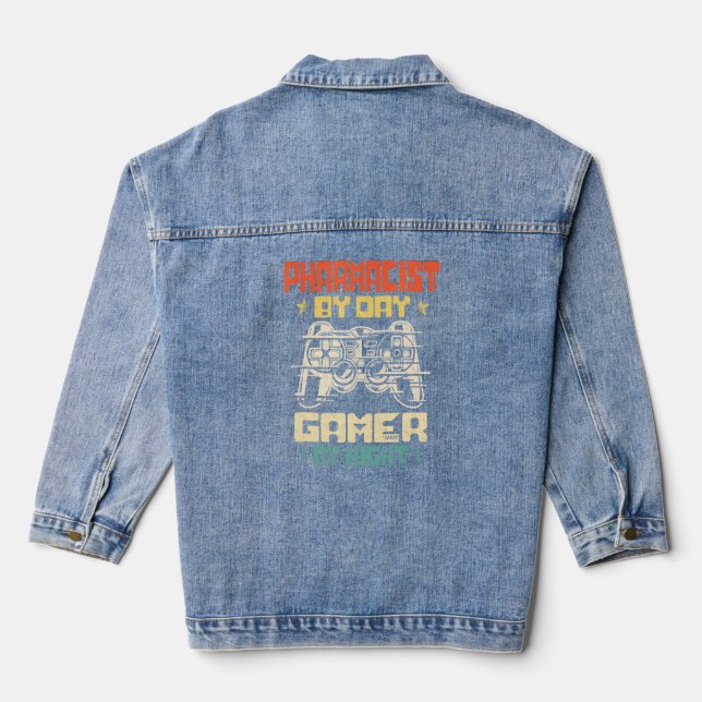 Apotheker bei Day Gamer by Night Video Game 3 Jeansjacke (Rückseite)