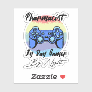 Apotheker bei Day Gamer nach Nacht Aufkleber