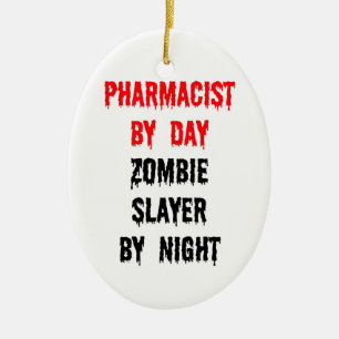 Apotheker bei Tag Zombie Slayer by Night Keramikornament