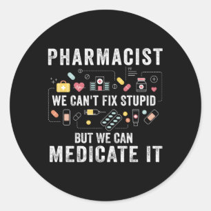 Apotheker, den wir nicht reparieren können runder aufkleber
