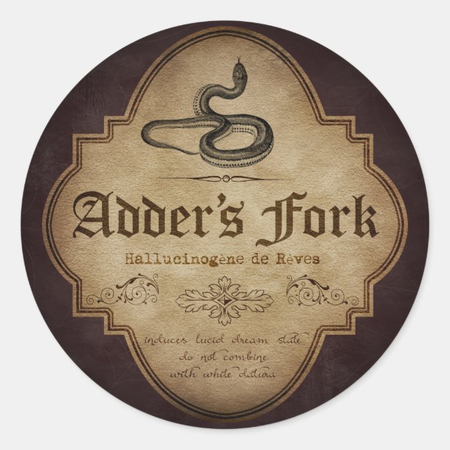 Apotheker der Addergabel Runder Aufkleber (Vorderseite)