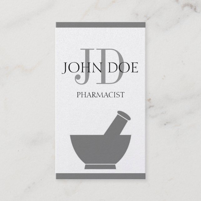 Apotheker, der Apotheken-Mörser-Stampfe Visitenkarte (Vorderseite)