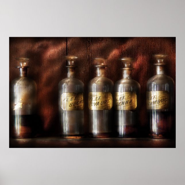 Apotheker - Fünf Flaschen Poster (Vorne)
