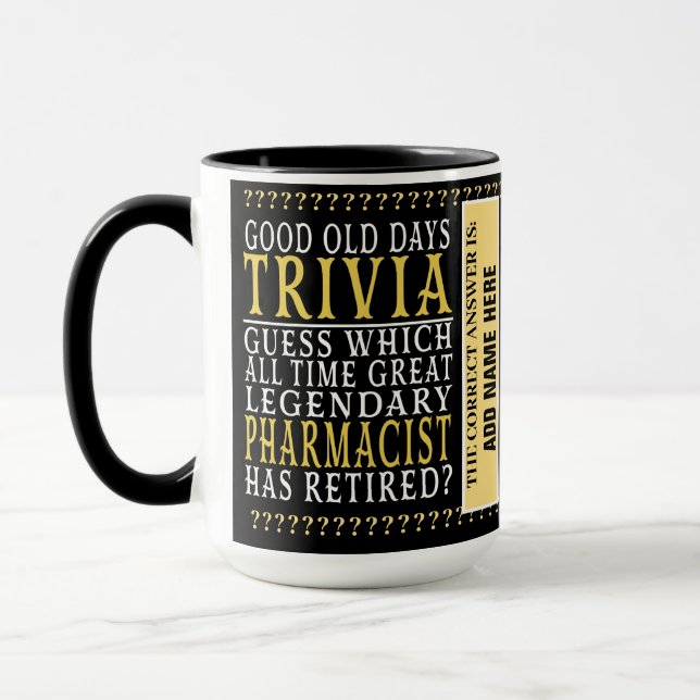 Apotheker Funny Personalisiert Remüde, Ruhestand Tasse (Links)