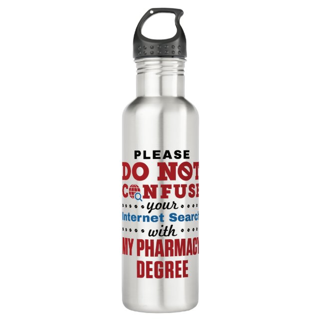 Apotheker Funny Quote Pharmacy Degree Edelstahlflasche (Vorderseite)