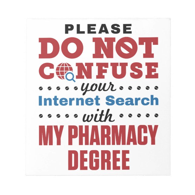 Apotheker Funny Quote Pharmacy Degree Notizblock (Vorderseite)