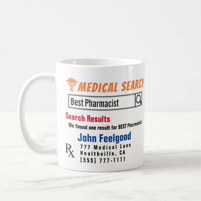 Apotheker Funny Search Geschenkartikel Tasse (Links)