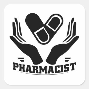 Apotheker  Geschenk für Arzneimittel Quadratischer Aufkleber