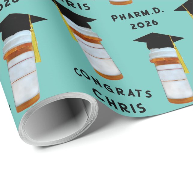 Apotheker-Geschenk für den Abschluss der Pharmazie Geschenkpapier (Rolleneckpunkt)