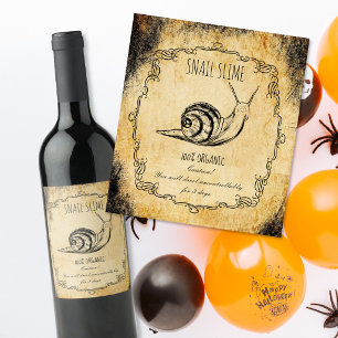 Apotheker Halloween Vintage Schneckenschleim Weinetikett