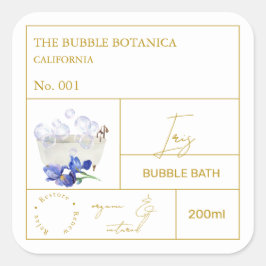 Apotheker-Iris-Schaumbad-Label Quadratischer Aufkleber