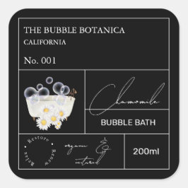 Apotheker-Kamille-Schaumbad-Label Quadratischer Aufkleber