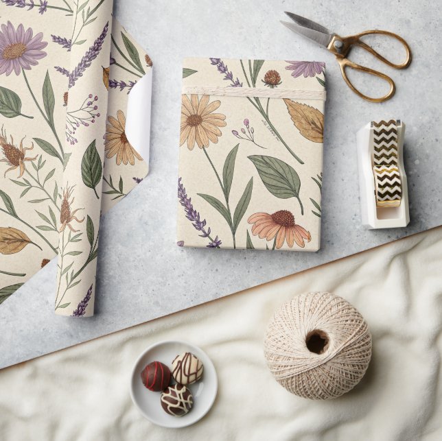 Apotheker-Kräutergarten Vintage-Wrap Geschenkpapier (Kunsthandwerk)