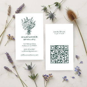 Apotheker Kräuterkundiger Wildblumenstrauß Rustika Visitenkarte