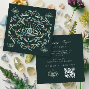 Apotheker Kräuterkundler Mystisches Auge Botanisch Quadratische Visitenkarte