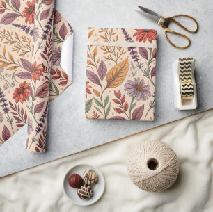 Apotheker Moody Autumn Floral Wrap Geschenkpapier