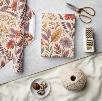 Apotheker Moody Autumn Floral Wrap Geschenkpapier