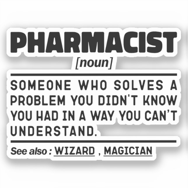 Apotheker Noun Pharmacy Mediation Mitarbeiter Aufkleber (Vorderseite)
