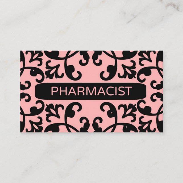 Apotheker Peach Damask Visitenkarte (Vorderseite)
