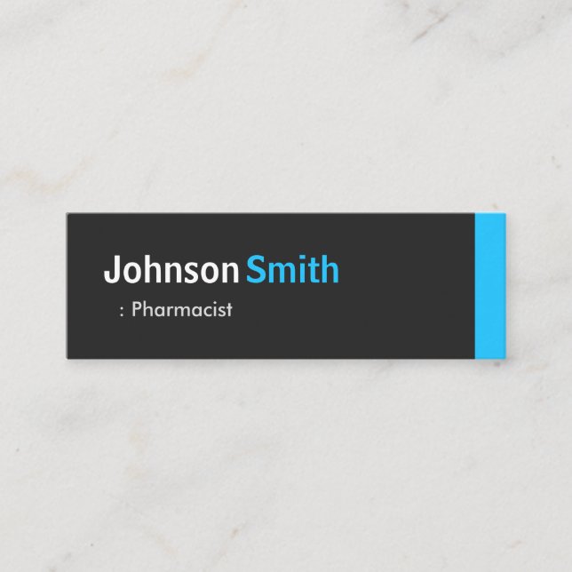 Apotheker - Personal Aqua Blue Mini Mini Visitenkarte (Vorderseite)