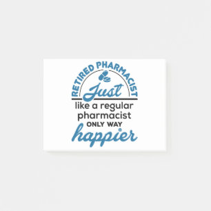 Apotheker Pharmacy Retirement Way Happy Post-it Klebezettel