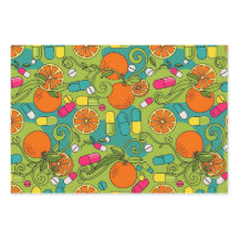 Apotheker Retro Citrus RX Muster Geschenkpapier