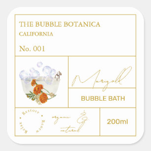 Apotheker-Ringelblumen-Schaumbad-Label Quadratischer Aufkleber