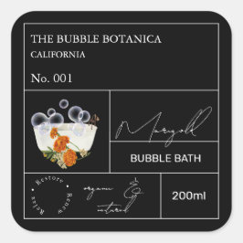 Apotheker-Ringelblumen-Schaumbad-Label Quadratischer Aufkleber