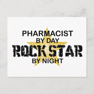 Apotheker Rock Star durch Nacht Postkarte