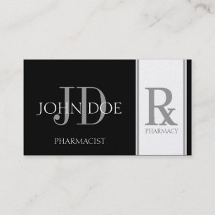 Apotheker-Verordnungs-Apotheken-Schwarzes/Platin Visitenkarte