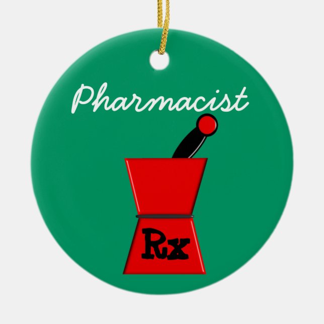 Apotheker-Verordnungs-Weihnachtsverzierung Keramikornament (Vorne)