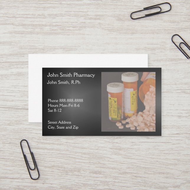 Apothekerkarte Visitenkarte (Vorderseite/Rückseite Beispiel)