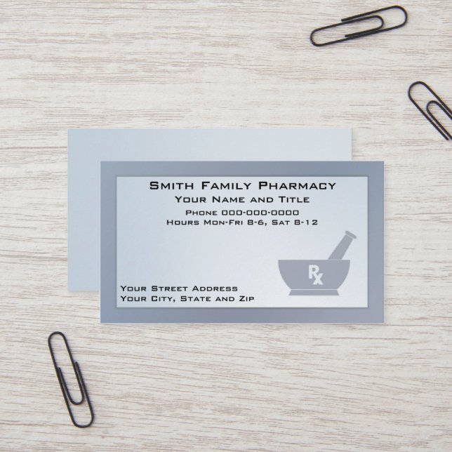 Apothekerkarte Visitenkarte (Vorderseite/Rückseite Beispiel)