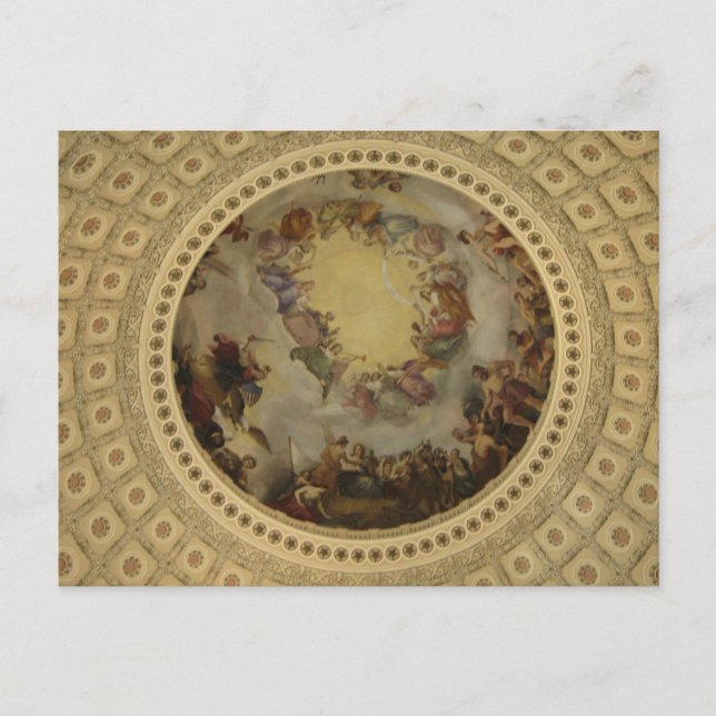 Apotheose der Washington Hauptstadt Rotunda Postkarte (Vorderseite)