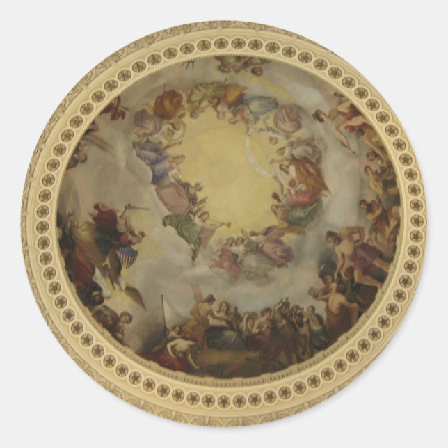 Apotheose der Washington Hauptstadt Rotunda Runder Aufkleber (Vorderseite)
