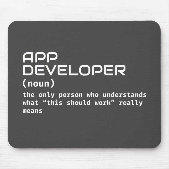 App Developer Definition Mouse Pad Mousepad (Vorne)