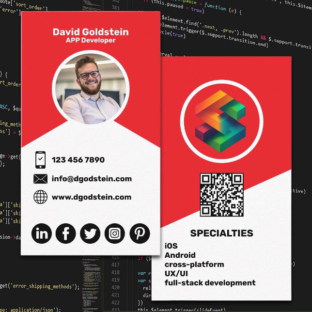 App Developer - Red Visitenkarte (Von Creator hochgeladen)