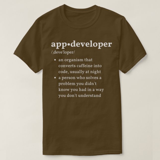 App-Entwickler T-Shirt (Design vorne)