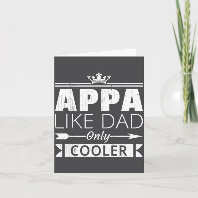 Appa Cooler Funny Korean Dad Father's Day Quote  Karte (Vorderseite)