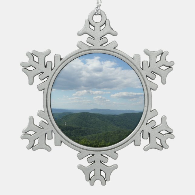 Appalachen I Shenandoah Schneeflocken Zinn-Ornament (Vorderseite)