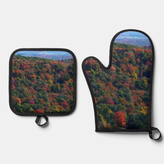Appalachen im Herbst Ofenhandschuh & Topflappen-Set (Vorderseite)