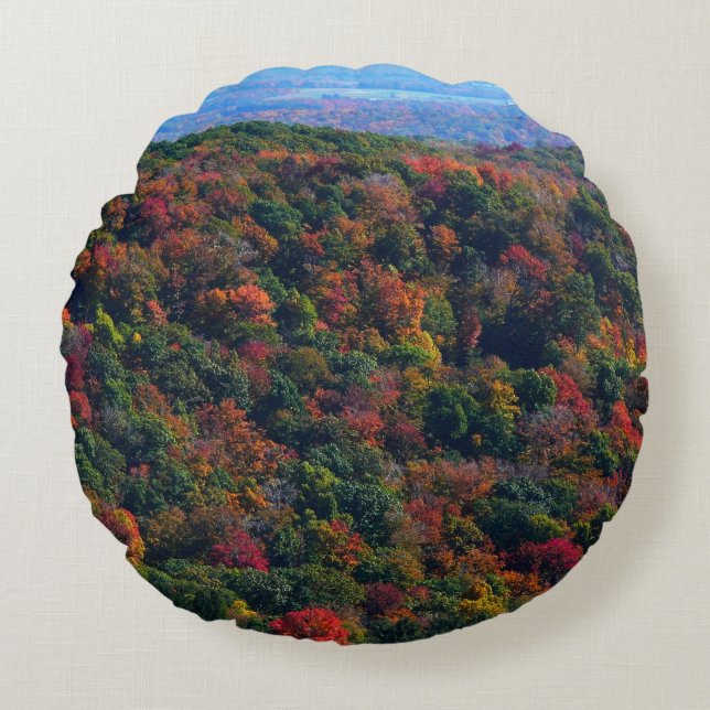 Appalachen im Herbst Rundes Kissen (Vorderseite)