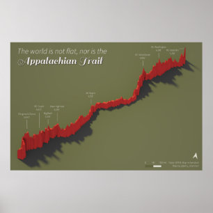 Appalachen-Karte für Spuren Poster