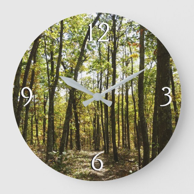 Appalachen-Pfad im Oktober in Shenandoah Große Wanduhr (Vorderseite)