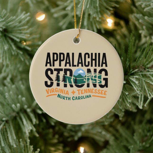 Appalachia Stark Gebirge Außenbereich Wandern NC Keramik Ornament (Baum)